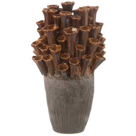 Vase en Porcelaine "Anémone" 46cm Marron (1/2)