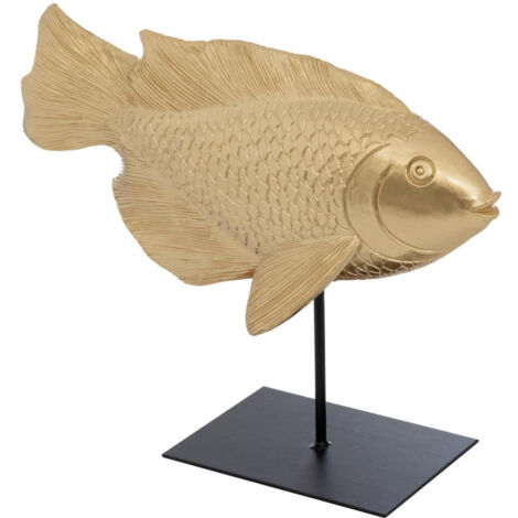 Statuette Poisson en Résine "Océane" 25cm Doré (1/3)