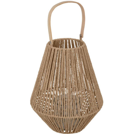 Lanterne Avec Poignée "Ross" 31cm Naturel