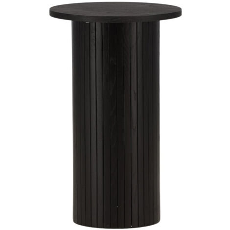 Table d'Appoint Design Nervuré "Bianca" 65cm Noir (1/5)