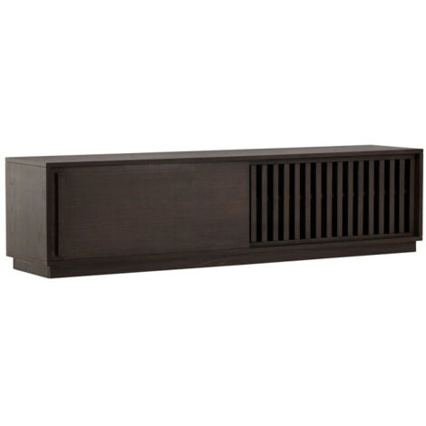 Meuble TV Design Nervuré "Lugo" 180cm Marron (1/5)