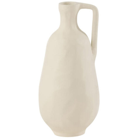 Vase Déco en Métal "Goa" 23cm Blanc (1/3)