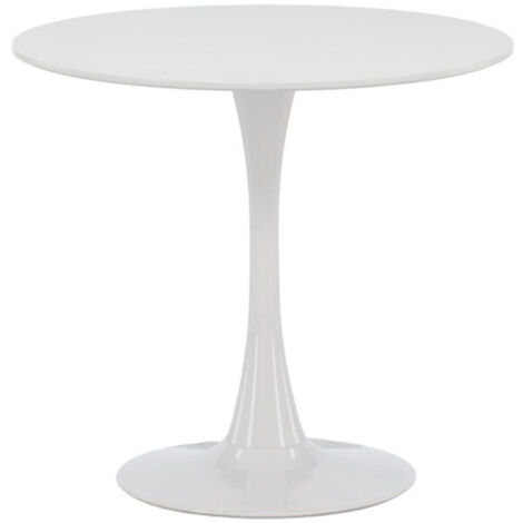 Table à Manger Ronde "Hamden" 80cm Blanc (1/5)