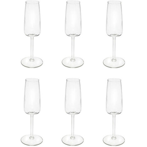 Lot de 6 Flûtes à Champagne "Tanya" 22cl Transparent