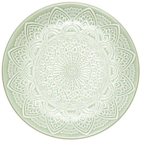 Lot de 6 Assiettes à Dessert "Sahara" 19cm Vert (1/4)