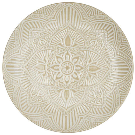 Lot de 6 Assiettes Plates "Sahara" 27cm Beige