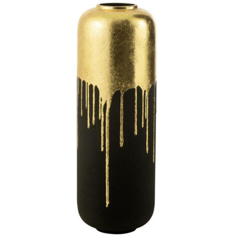 Vase Design en Métal "Duo" 70cm Noir & Or