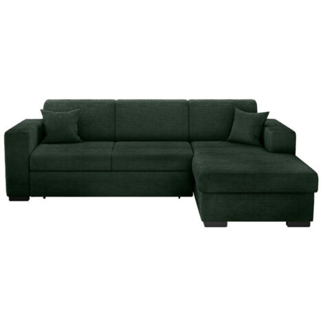 Canapé d'Angle Droit Convertible "Harlan" 262cm Vert Foncé (1/5)