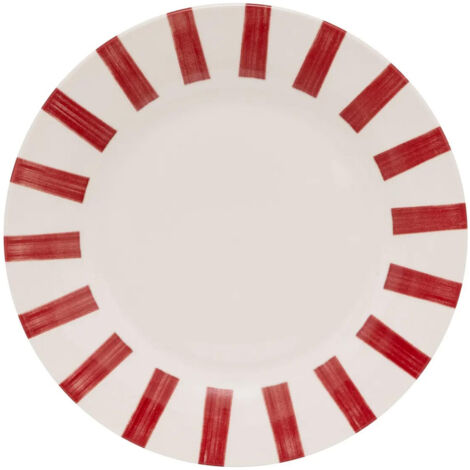 Secret De Gourmet - Lot De 6 Assiettes Plates Marie 26 Cm Rouge Grenat - Vaisselle Grès Moderne