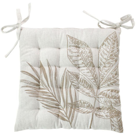 Galette De Chaise Piquée Panama 38x38 Cm Vert Argile – 100% Coton, 4 Nouettes, Confort Moelleux – Collection Intemporelle