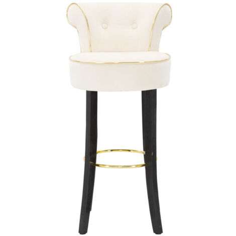 Tabouret de bar - OMABETA - M20647 - Similicuir crème - Hauteur