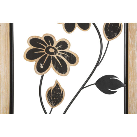 Décoration Murale Encadrée en Métal Three 70cm Noir