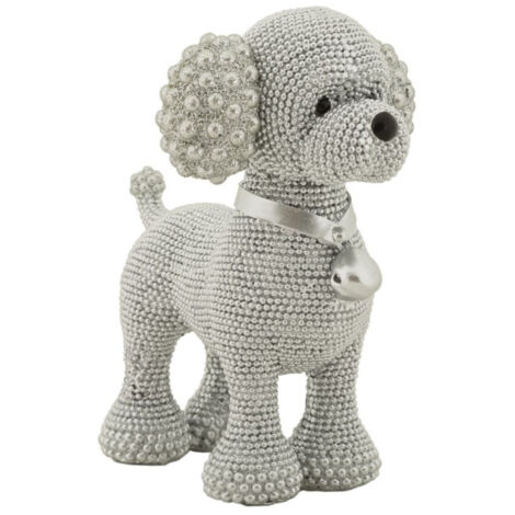 Blanc accroupi - JXK – figurine de chien de guérison, Caniche mignon Blanc accroupi - JXK – figurine de chien de guérison, Caniche mignon