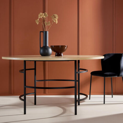 Table À Manger Ronde,80 X 75 Cm (ø X H), Style Industriel, Marron