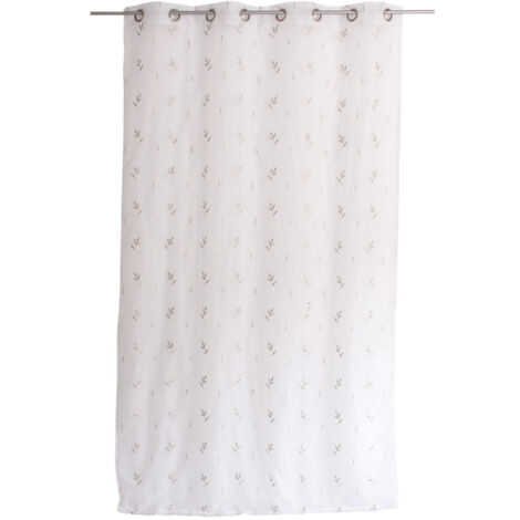 Paire de Rideaux Organdi Citron vert Brodé 105 X 250 N°415 - Numéro 11