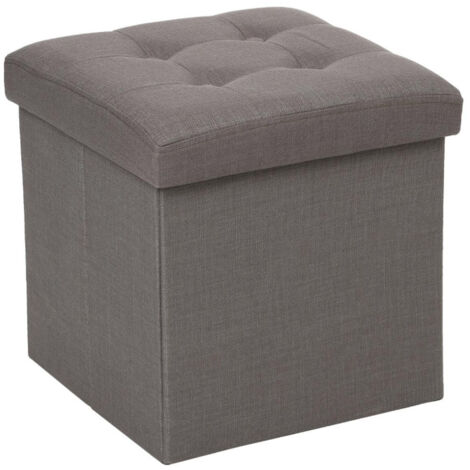 Pouf Pliable Design "Lysandre" 38cm Gris (1/4)