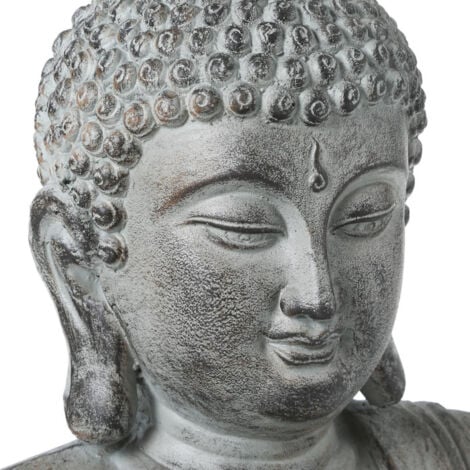 Statue Déco Bouddha Assis 106cm Gris
