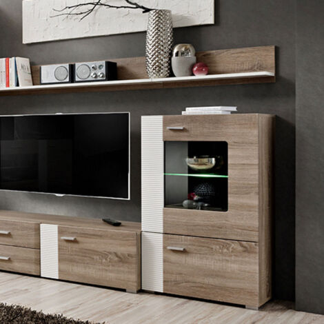 MEUBLE TV SUSPENDU 240 CM HAUT CHÊNE MAT – SMART MEUBLES