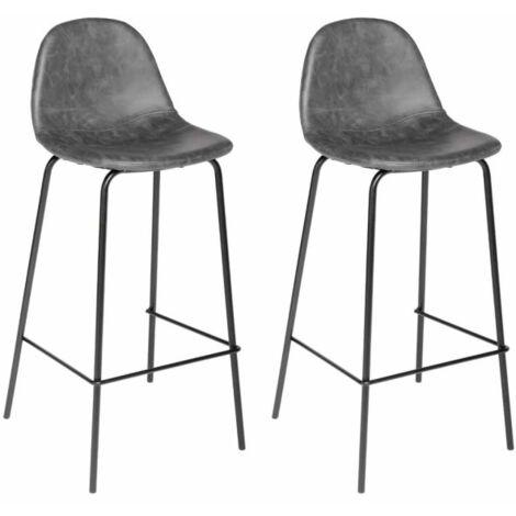 Lot de 2 Tabourets de Bar "Vladi" 95cm Gris (1/4)