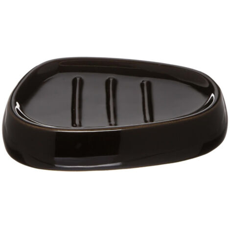 Porte Savon Galet 12cm Noir (1/2)