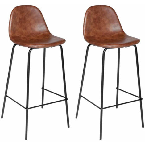 Lot de 2 Tabourets de Bar "Vladi" 95cm Marron (1/3)