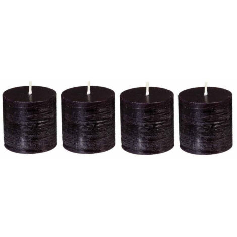 Lot de 4 Bougies Votives "Rustic" 4,5cm Noir (1/4)
