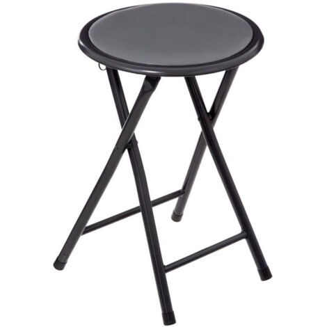 Five Simply Smart – Tabouret pliant 45cm en acier et PVC – Couleur gris – Design moderne et pliable pour espaces réduits – Poids léger 1,35kg