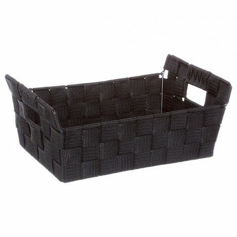 Panier tissu 31x15 cm Manille noir - Petits accessoires Pas Cher