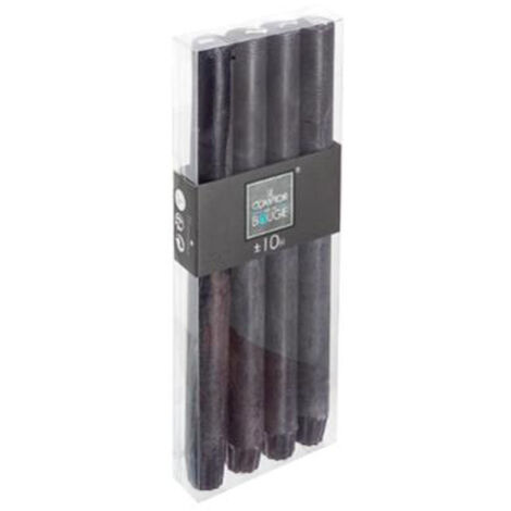 Lot de 4 Bougies Bâton "Rustic" 24cm Noir (1/2)