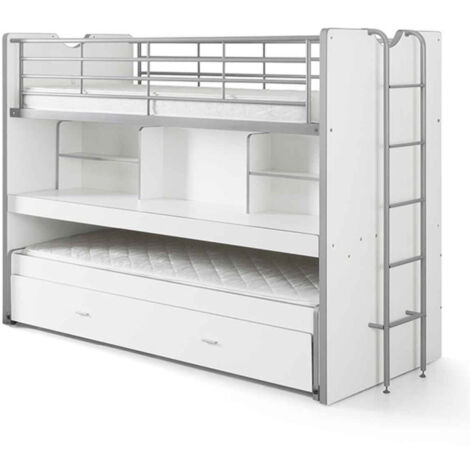 Lit Mezzanine "Bonny" 90x200cm Blanc (1/2)