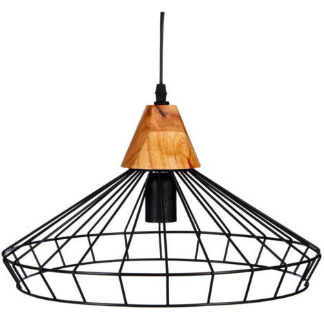 Lampe Suspension en Métal "Plavy" 38cm Noir (1/2)