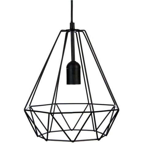 Lampe Suspension Métal 26cm Noir (1/2)