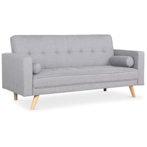 Canapé Convertible 3 Places Scandinave "Navya" Gris Clair (1/5)