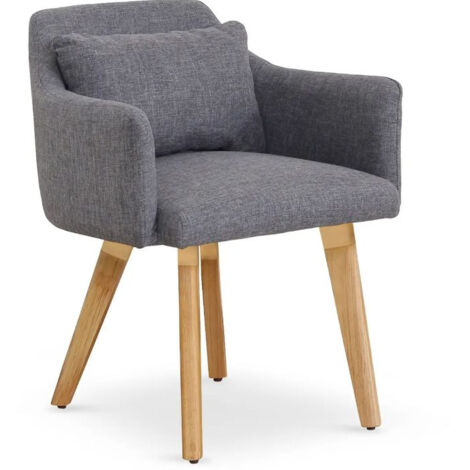 Fauteuil Scandinave "Alan" 70cm Gris Clair (1/5)