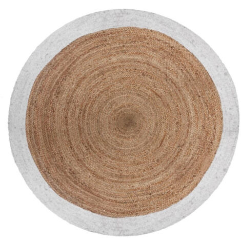Tapis Rond en Jute "Vegy Mood" 120cm Blanc (1/5)