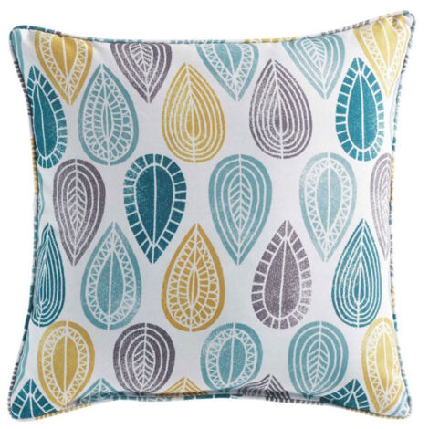Coussin Déco "Palpito" 40x40cm Blanc & Bleu (1/4)