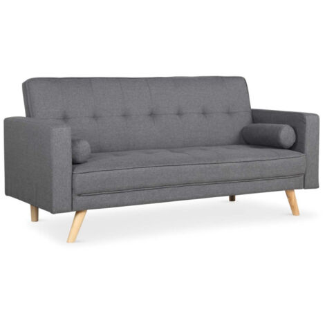 Canapé Convertible 3 Places Scandinave "Navya" Gris Foncé (1/5)