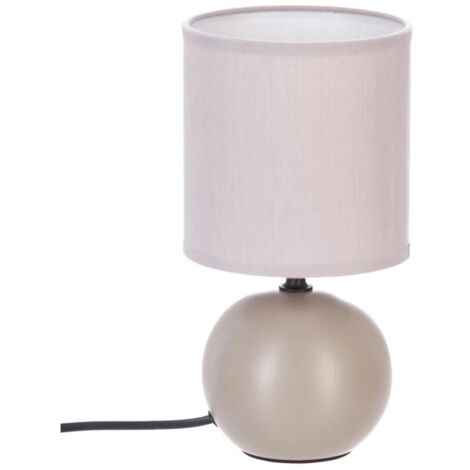 Lampe à Poser Céramique "Boule" 25cm Taupe Mat (1/2)