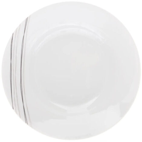 Lot de 6 Assiettes Creuse "Lignes" 20cm Blanc
