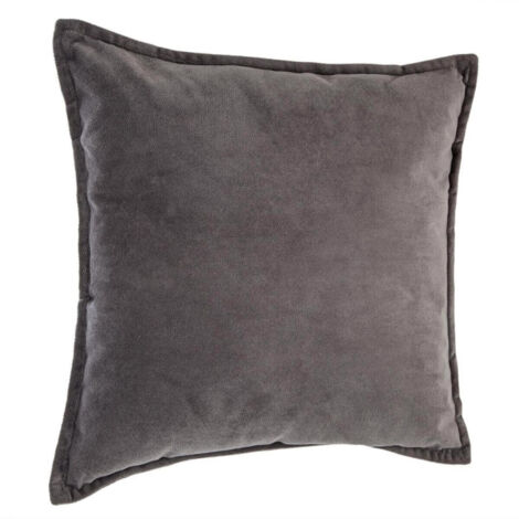 Coussin Déhoussable "Lilou" 45x45cm Gris Foncé (1/4)