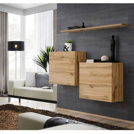 Lot de 2 Blocs & Étagère "Switch SBI" 130cm Naturel (1/3)