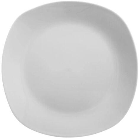 Lot de 6 Assiettes Plates "Plaza" 25cm Blanc