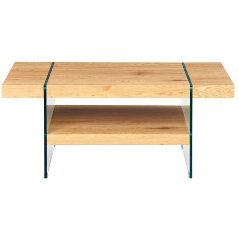 Table Basse 2 Niveaux "Andrea" 110cm Naturel (1/5)