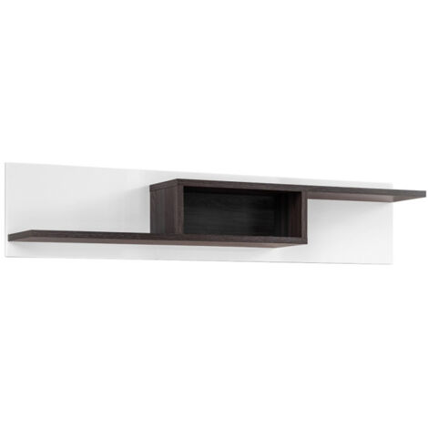 Étagère Murale "Cross" 150cm Naturel & Blanc (1/3)