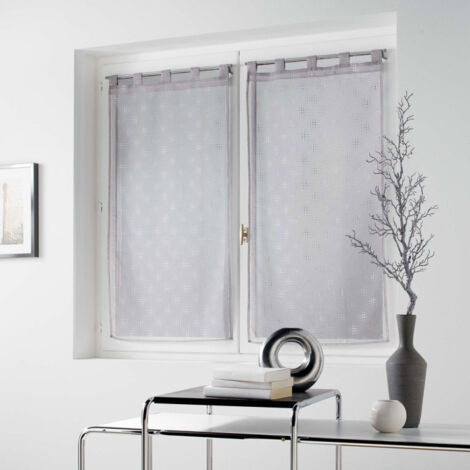 Paire de Voilages "Damina" 60x120cm Gris (1/2)