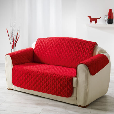 Protège Canapé Matelassé "Club" 179x223cm Rouge (1/3)