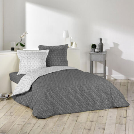 Housse de Couette "Optic" 240x220cm Anthracite