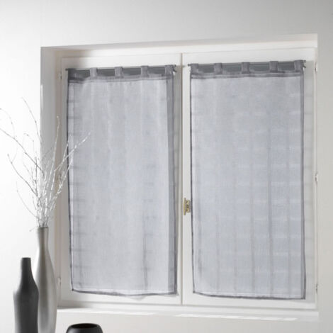 Paire de Voilages "Candide" 60x120cm Gris (1/2)