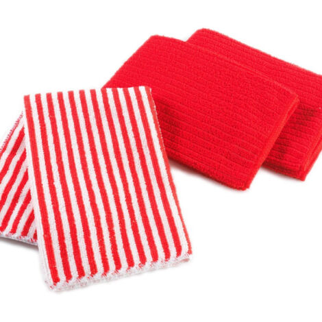 Lot de 3 Torchons Microfibre "Cuistot" 40cm Rouge (1/3)