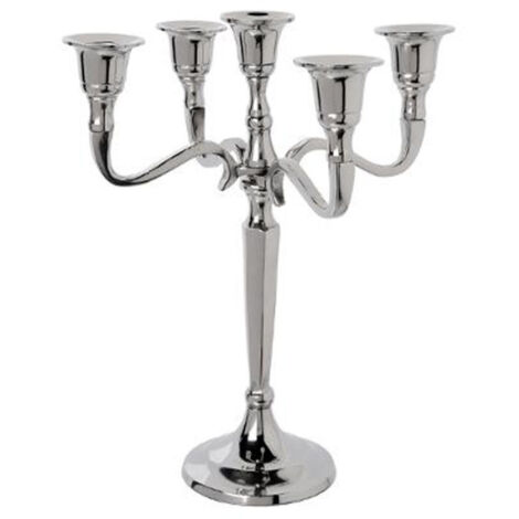 Chandelier en Métal 5 Têtes "Aristo" 27cm Argent